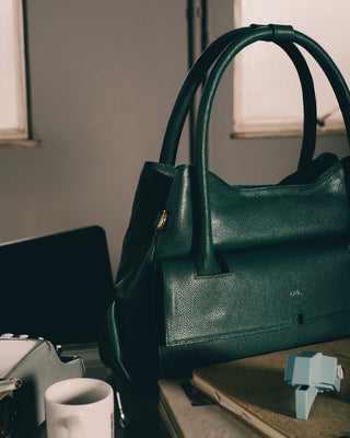 Bolsa Collab Amanda Média Couro Adô Cor Verde Noturno