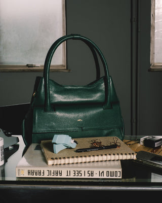 Bolsa Collab Amanda Média Couro Adô Cor Verde Noturno