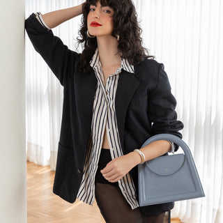 Bolsa Bambini Couro Adô Cor Azul Glacial