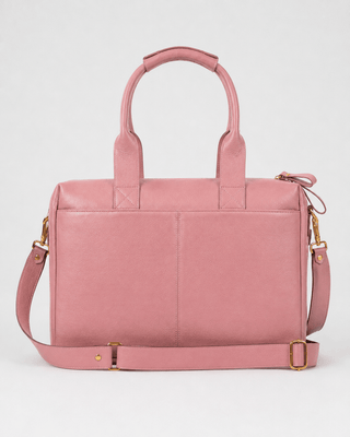 Bolsa Max Cidinha de Couro para Notebook 15" Cor Rosa Mauve - ADÔ