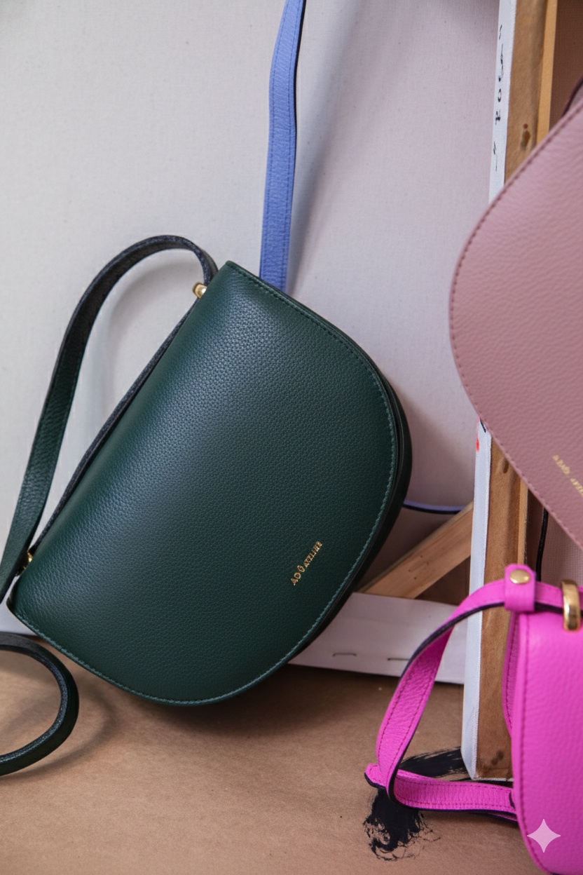 Bolsa Oli Pequena Couro Adô Cor Verde Noturno