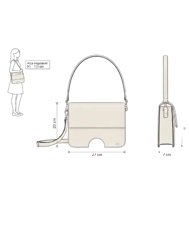 Bolsa Opening Couro Adô Cor Creme Brulee