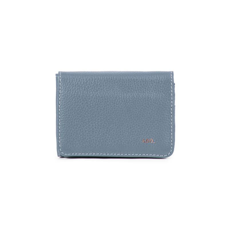 Carteira Mini Bull Couro Adô Cor Azul Glacial