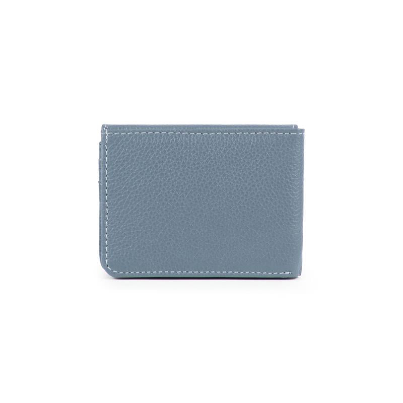 Carteira Mini Bull Couro Adô Cor Azul Glacial