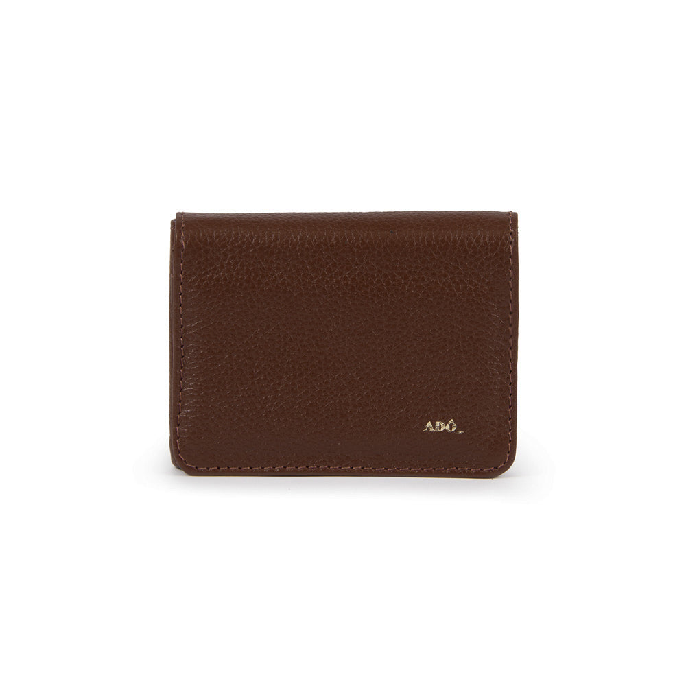 Carteira Mini Bull Couro Adô Cor Marrom Cacau