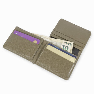 Carteira Mini Bull Couro Adô Cor Cinza Fendi