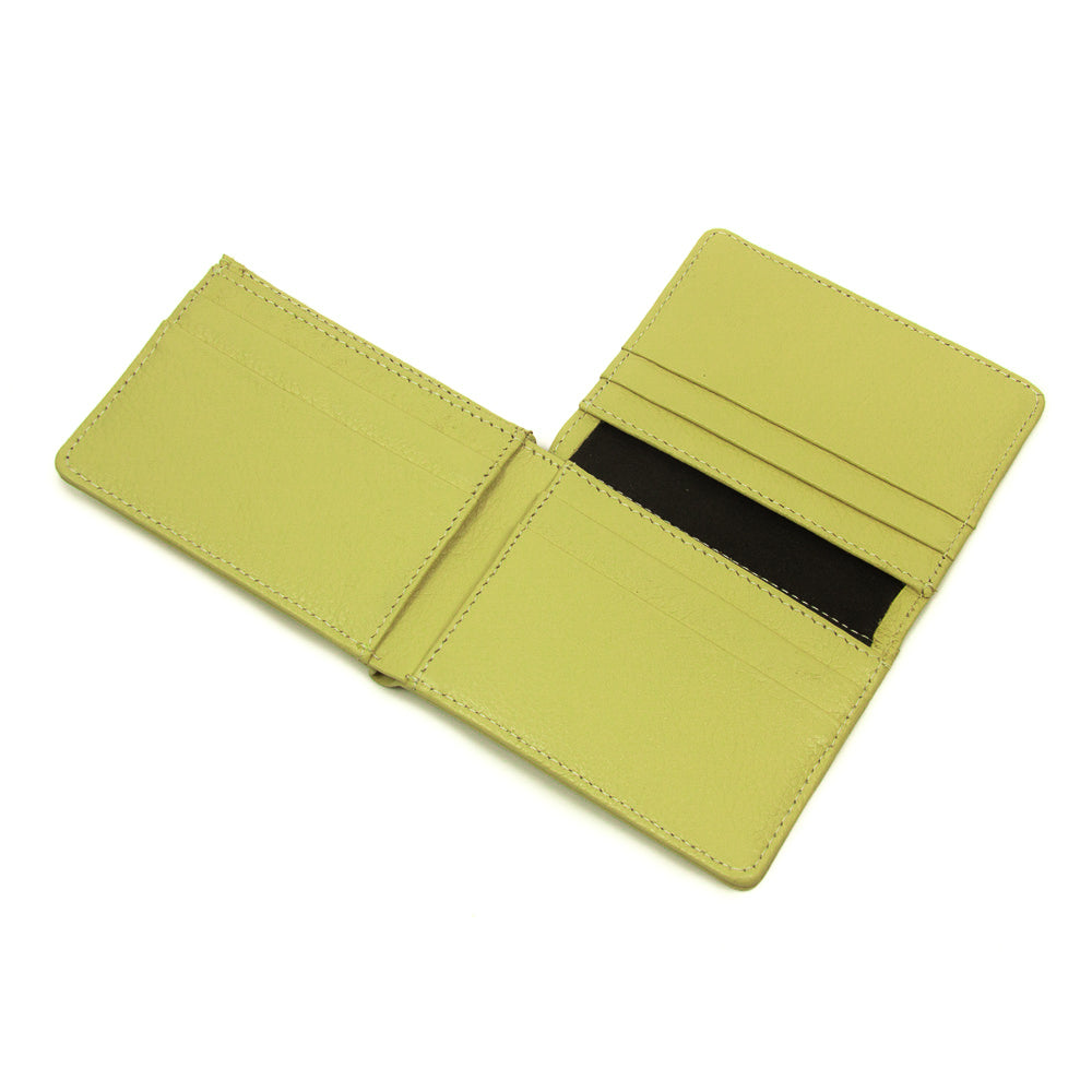 Carteira Mini Bull Couro Adô Cor Verde Pistache