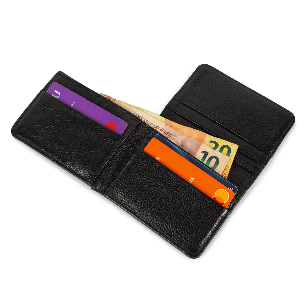 Carteira Mini Bull Couro Adô Cor Preto