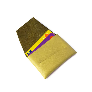 PORTA CARTAO DOBRA COURO ADÔ COR VERDE PISTACHE