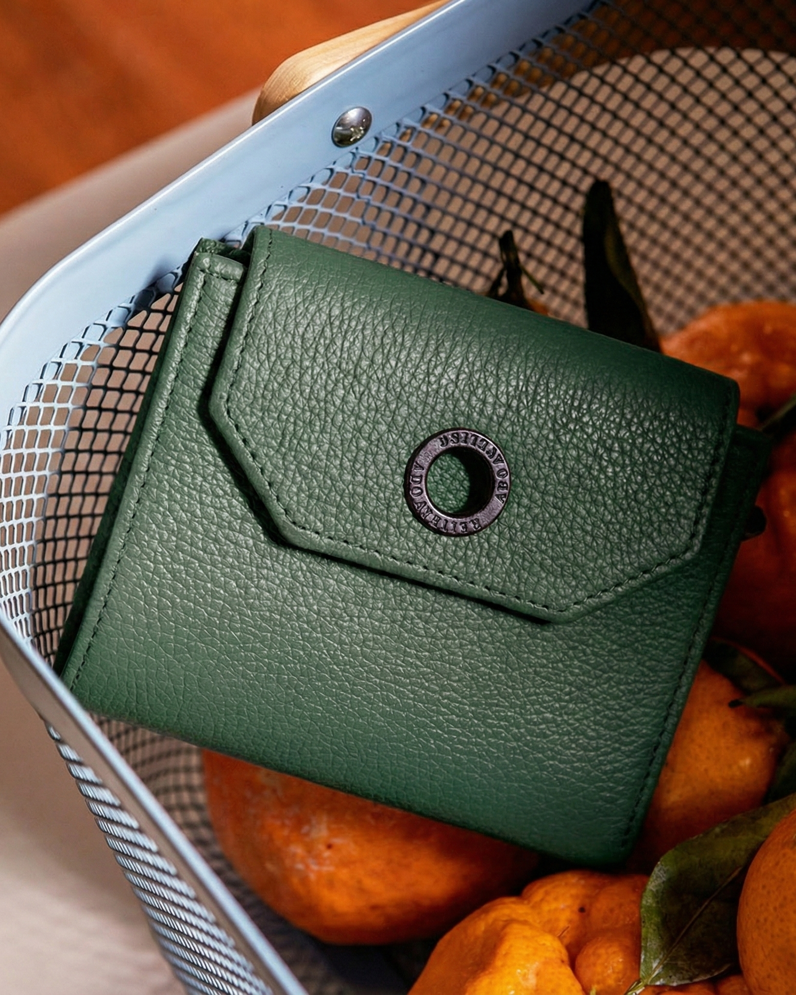 Carteira Mka P Couro Adô Cor Verde Noturno