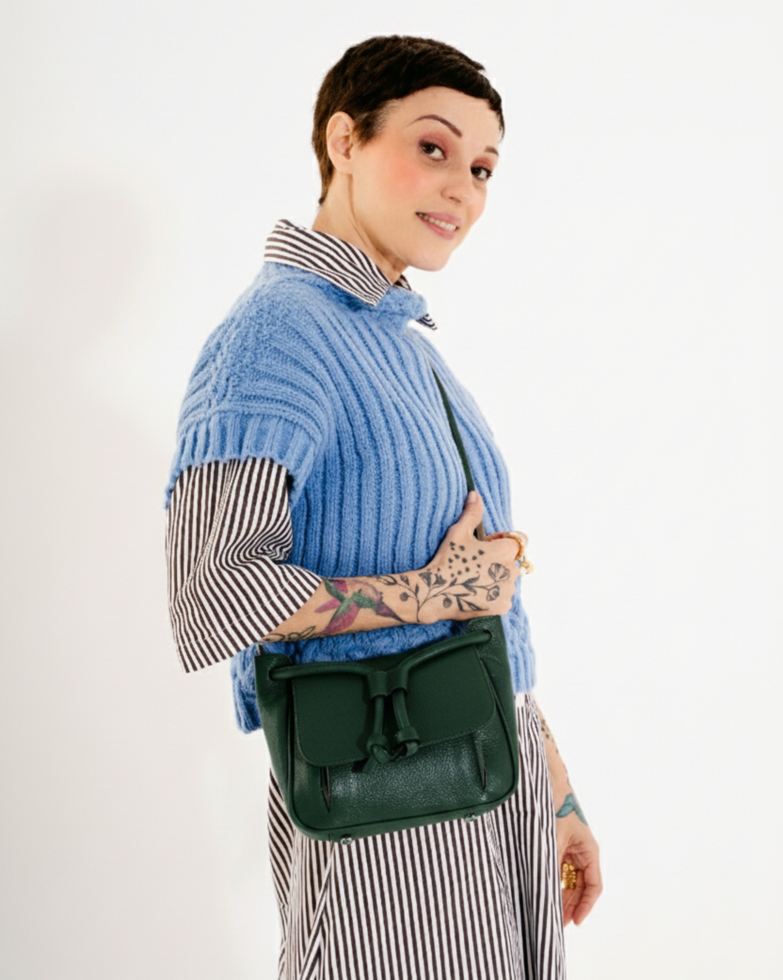 Bolsa Collab Cris p Couro Adô Cor Verde Noturno