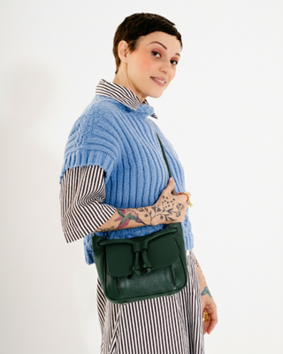 Bolsa Collab Cris p Couro Adô Cor Verde Noturno