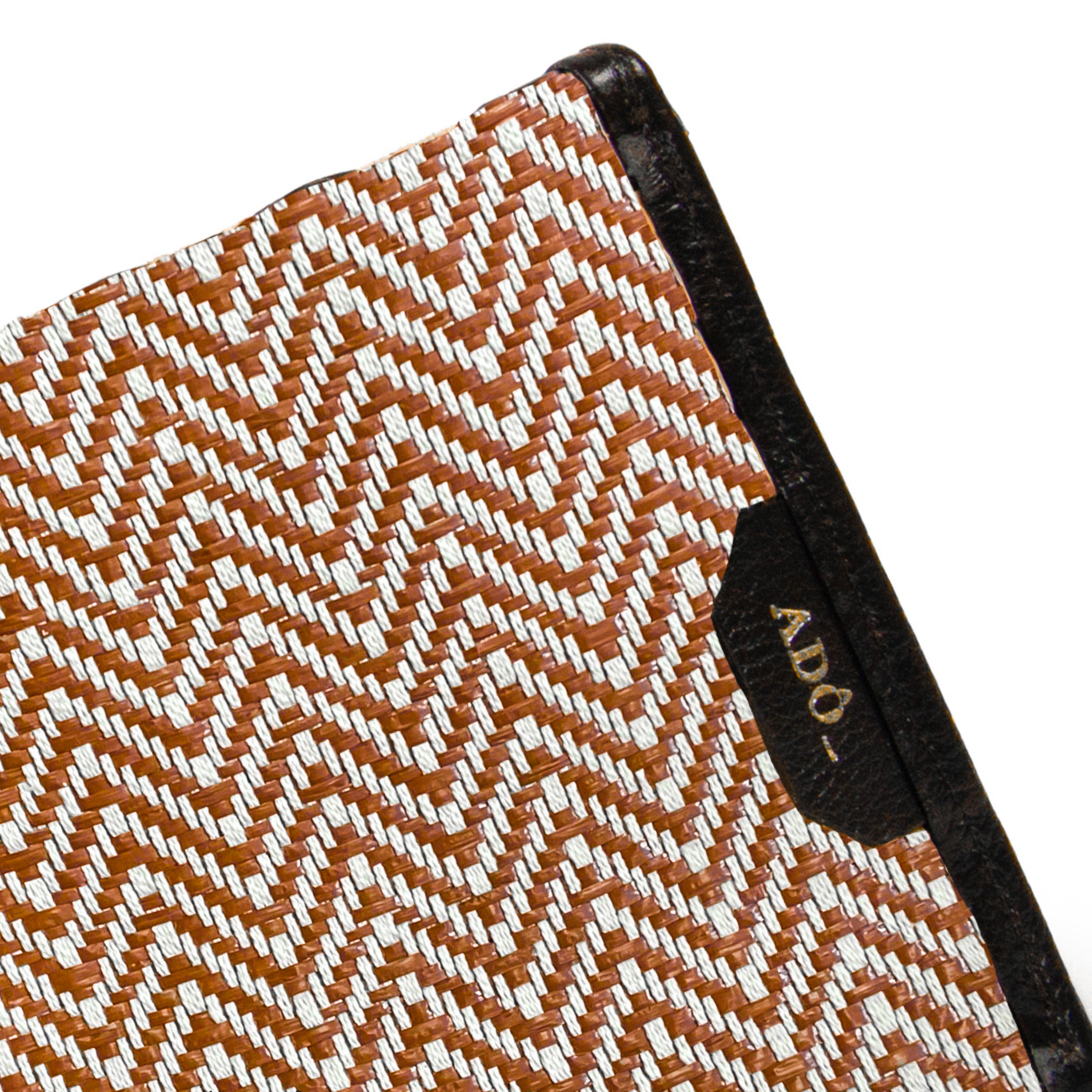 Maxi Carteira Rafia Adô Chevron Marrom