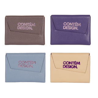 Kit Presente 4 Porta Cartão Couro Dobra Contem Design