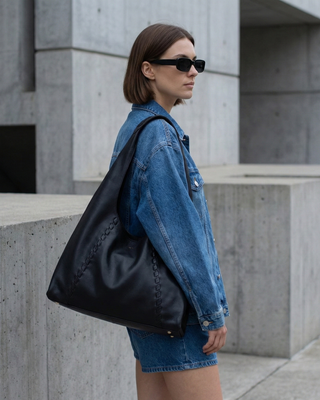 Bolsa Coton Couro Adô Cor Preto