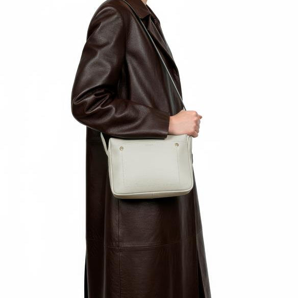 Bolsa Block Essencial Couro Adô Cor Branco Latte