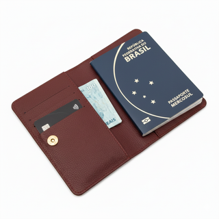 PORTA PASSAPORTE ADO COURO ADÔ COR FRAMBOESA