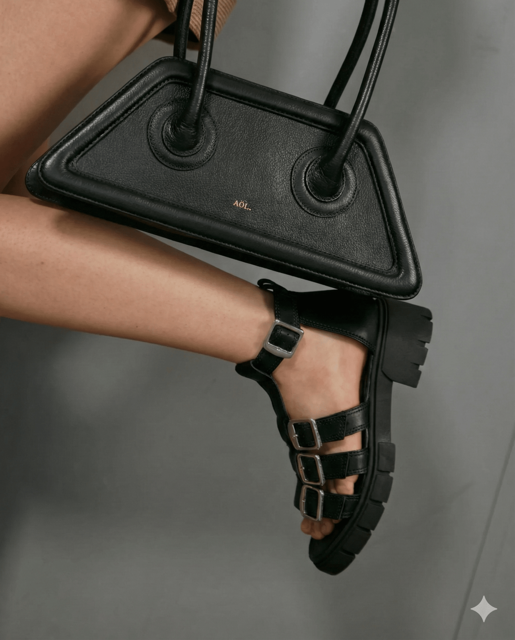 Sandalia Helena Couro Adô Cor Preto - ADÔ