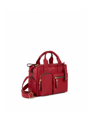Bolsa Mka Pequena Couro Adô Cor Vermelho Rubi