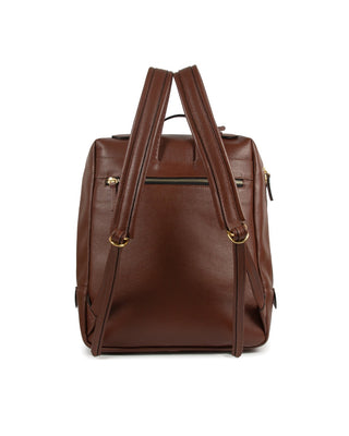 Mochila Block Grande Cor Marrom Cacau