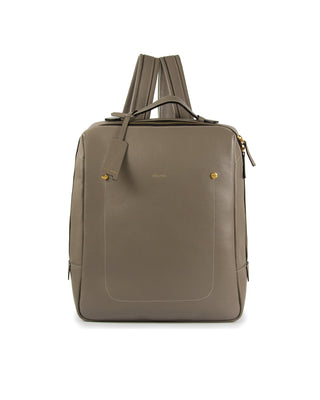 Mochila Block Grande Couro Adô Cor Cinza Fendi