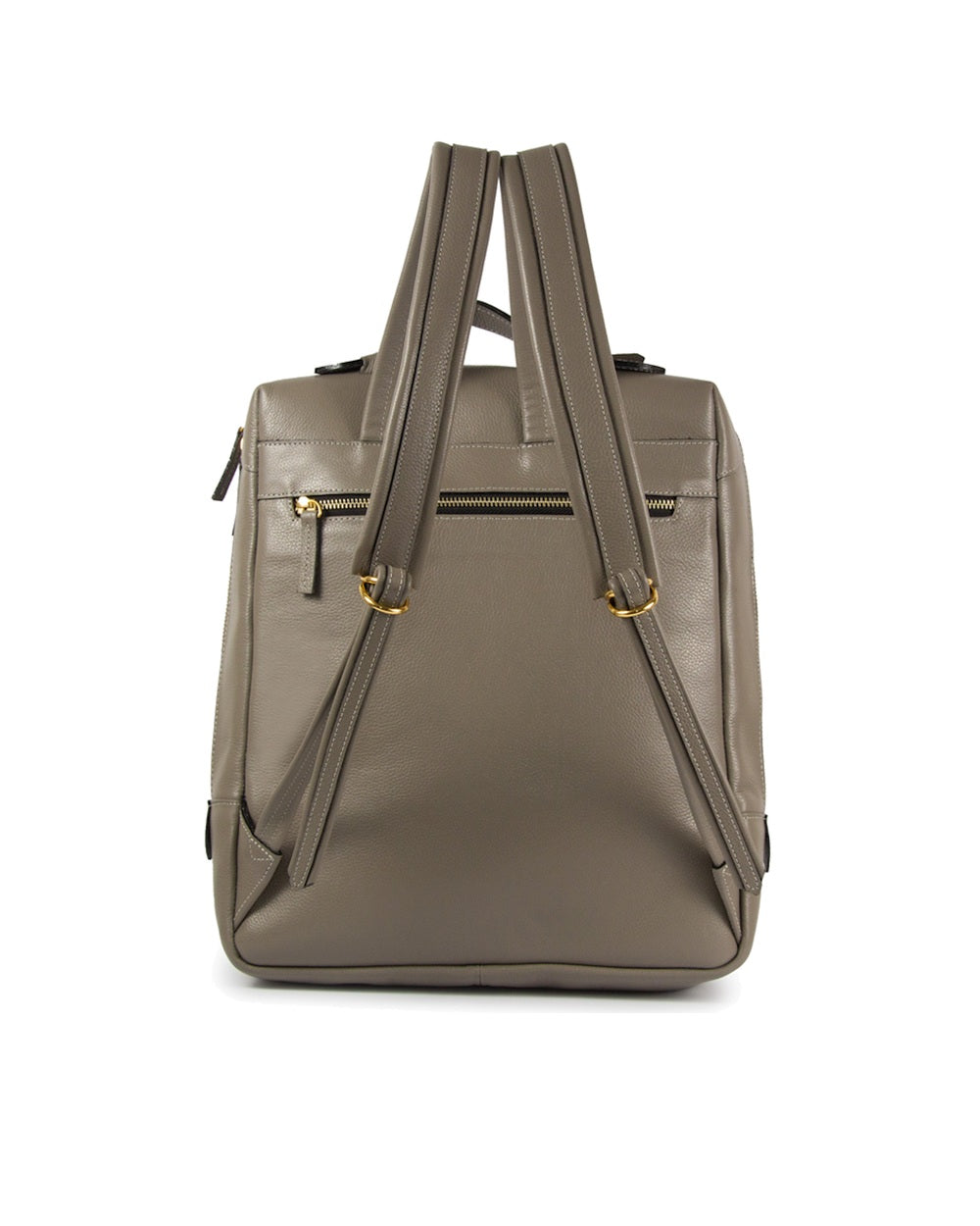 Mochila Block Grande Couro Adô Cor Cinza Fendi