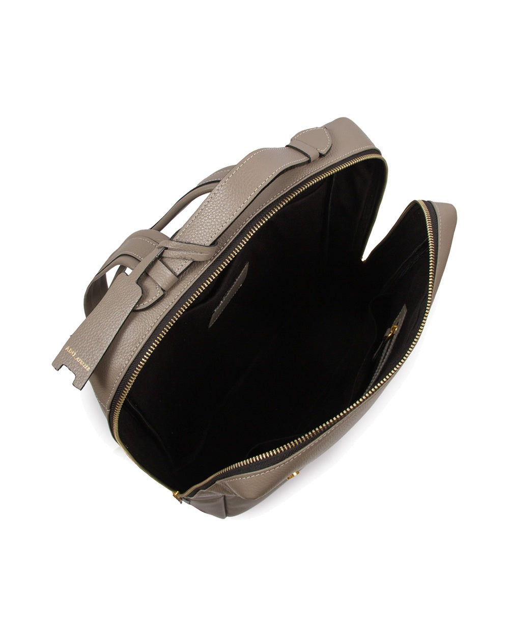 Mochila Block Grande Couro Adô Cor Cinza Fendi