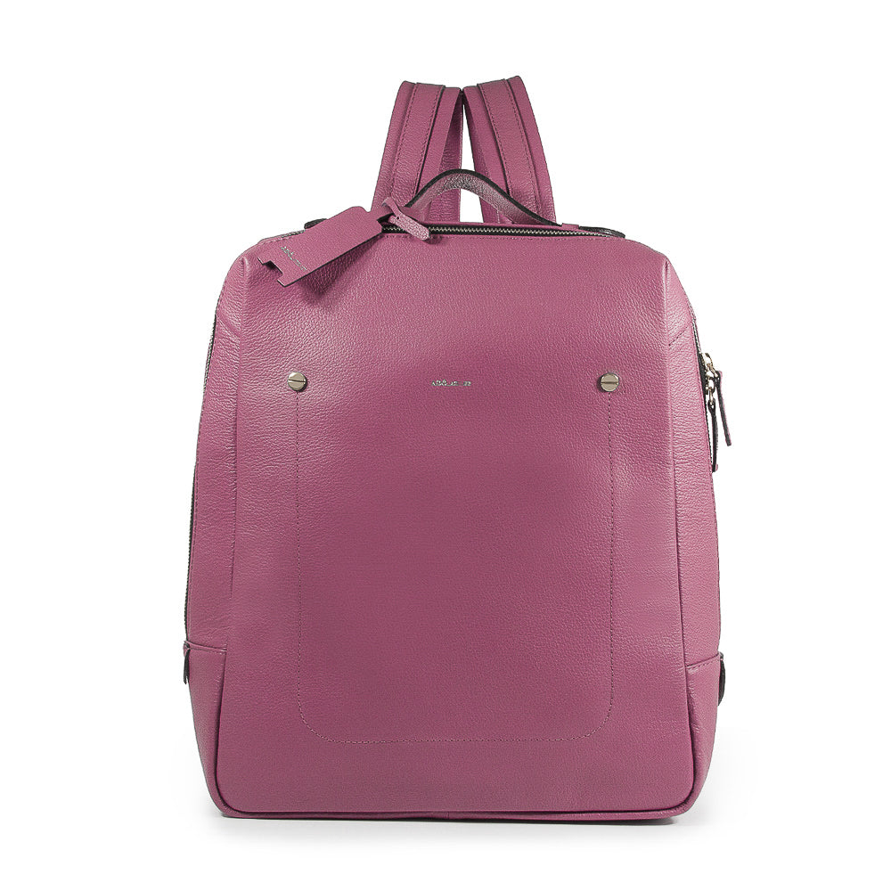Mochila Block Grande Couro Adô Cor Rosa Mauve
