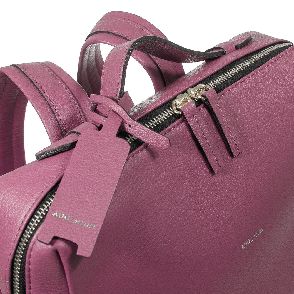 Mochila Block Grande Couro Adô Cor Rosa Mauve
