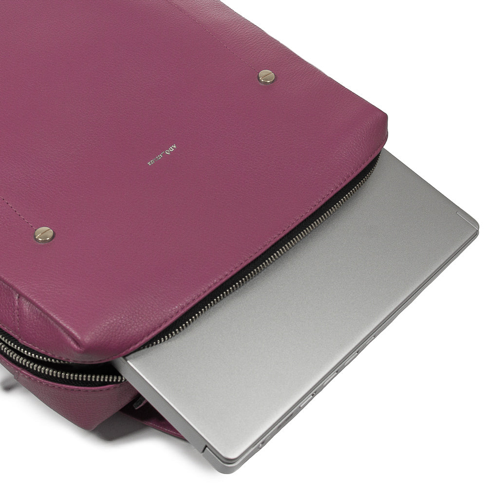 Mochila Block Grande Couro Adô Cor Rosa Mauve