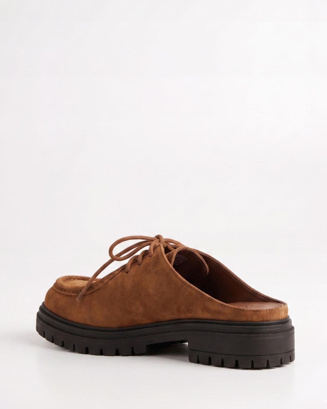 Mule Colette Camurça Adô Cor Marrom Whisky