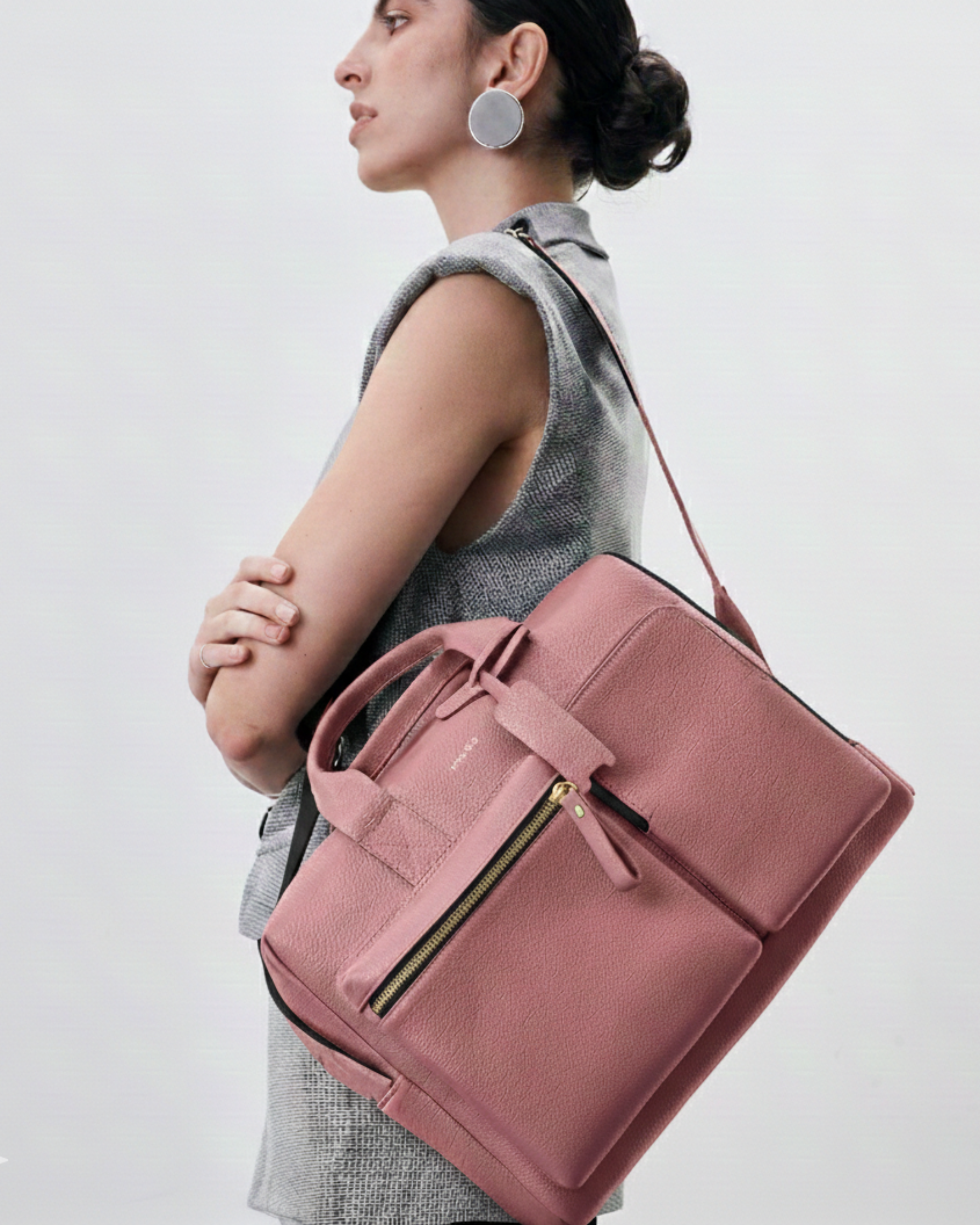 Bolsa Mka Media Couro Adô Cor Rosa Mauve