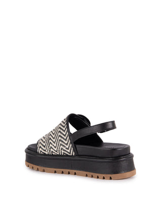 Papete Sheila Adô Couro e  Ráfia Chevron