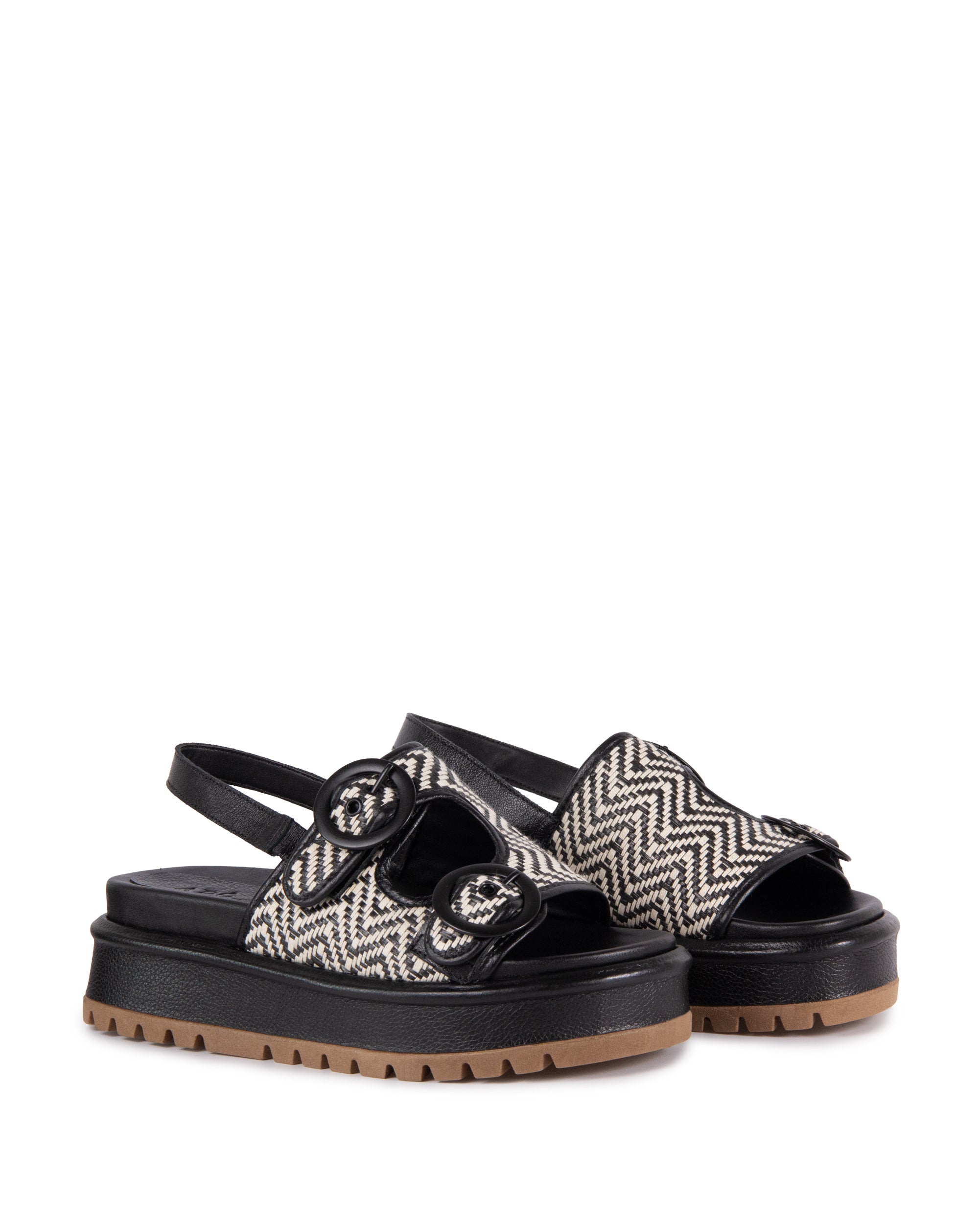 Papete Sheila Adô Couro e  Ráfia Chevron