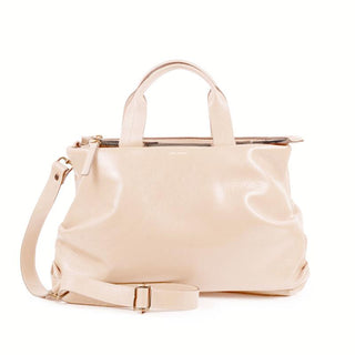 Bolsa Plissé Couro Adô Cor Creme Brulle