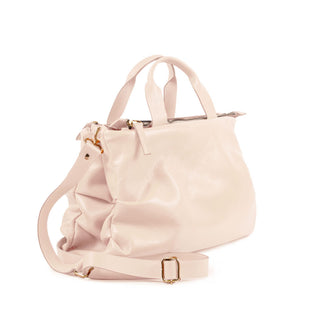 Bolsa Plissé Couro Adô Cor Creme Brulle