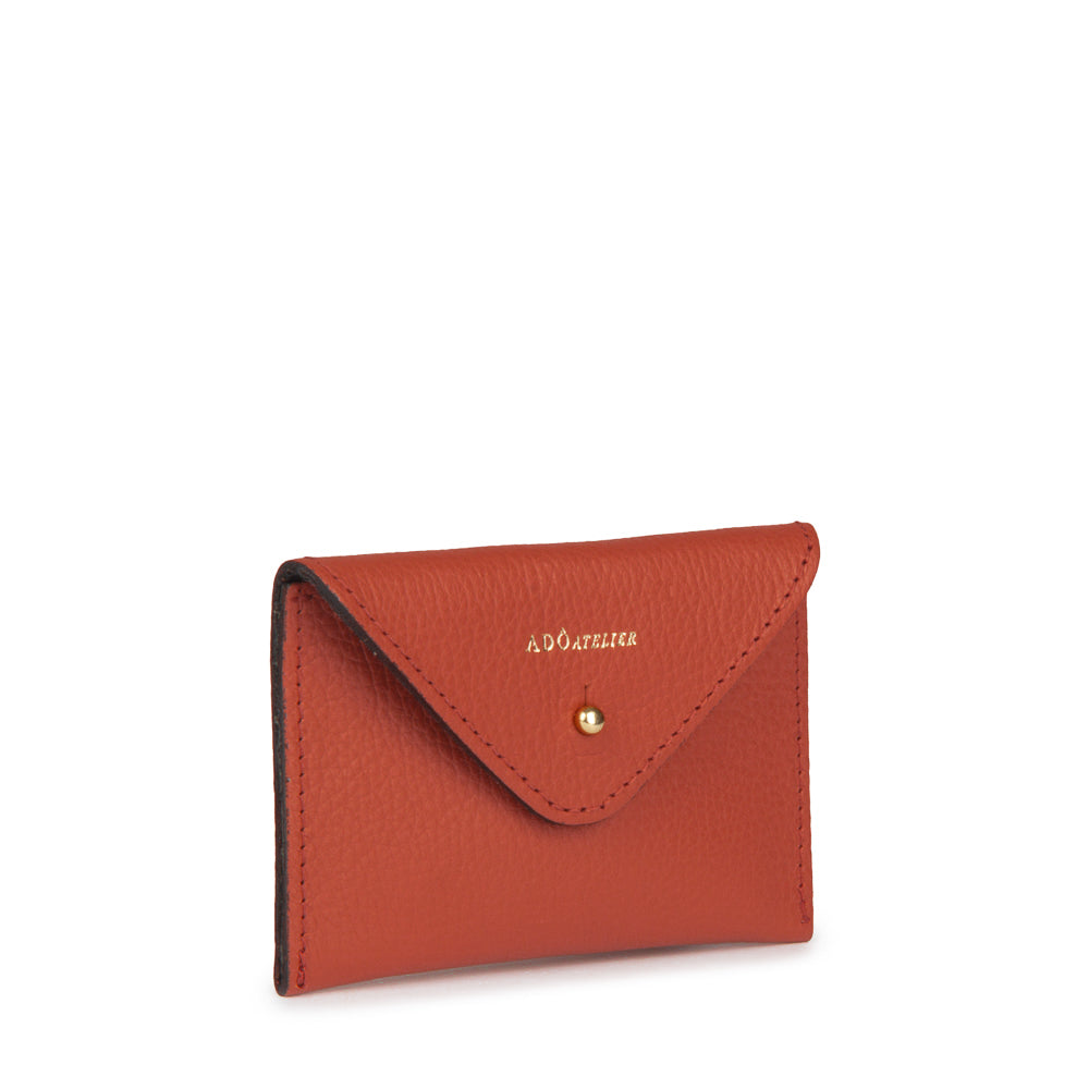 Porta Cartao Envelope Couro Adô Cor Marrom Scotch