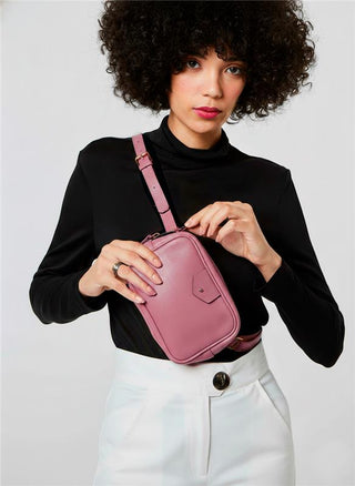 Pochete Cla Couro Adô Cor Rosa Mauve