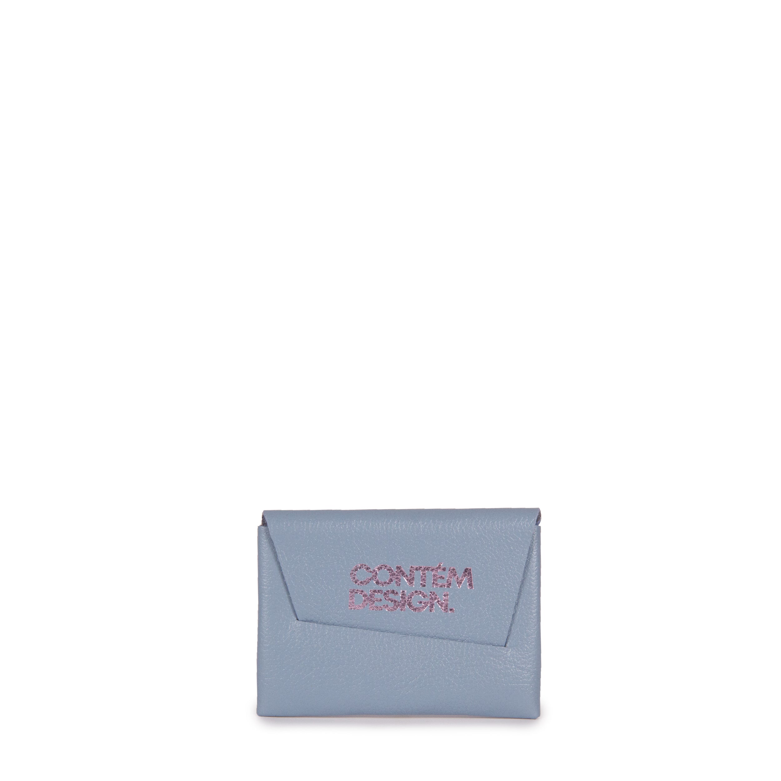 PORTA CARTAO DOBRA COURO ADÔ COR AZUL GLACIAL