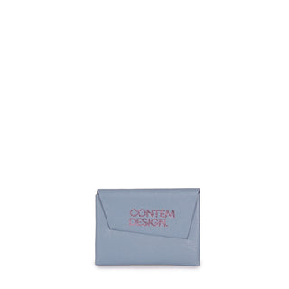 PORTA CARTAO DOBRA COURO ADÔ COR AZUL GLACIAL