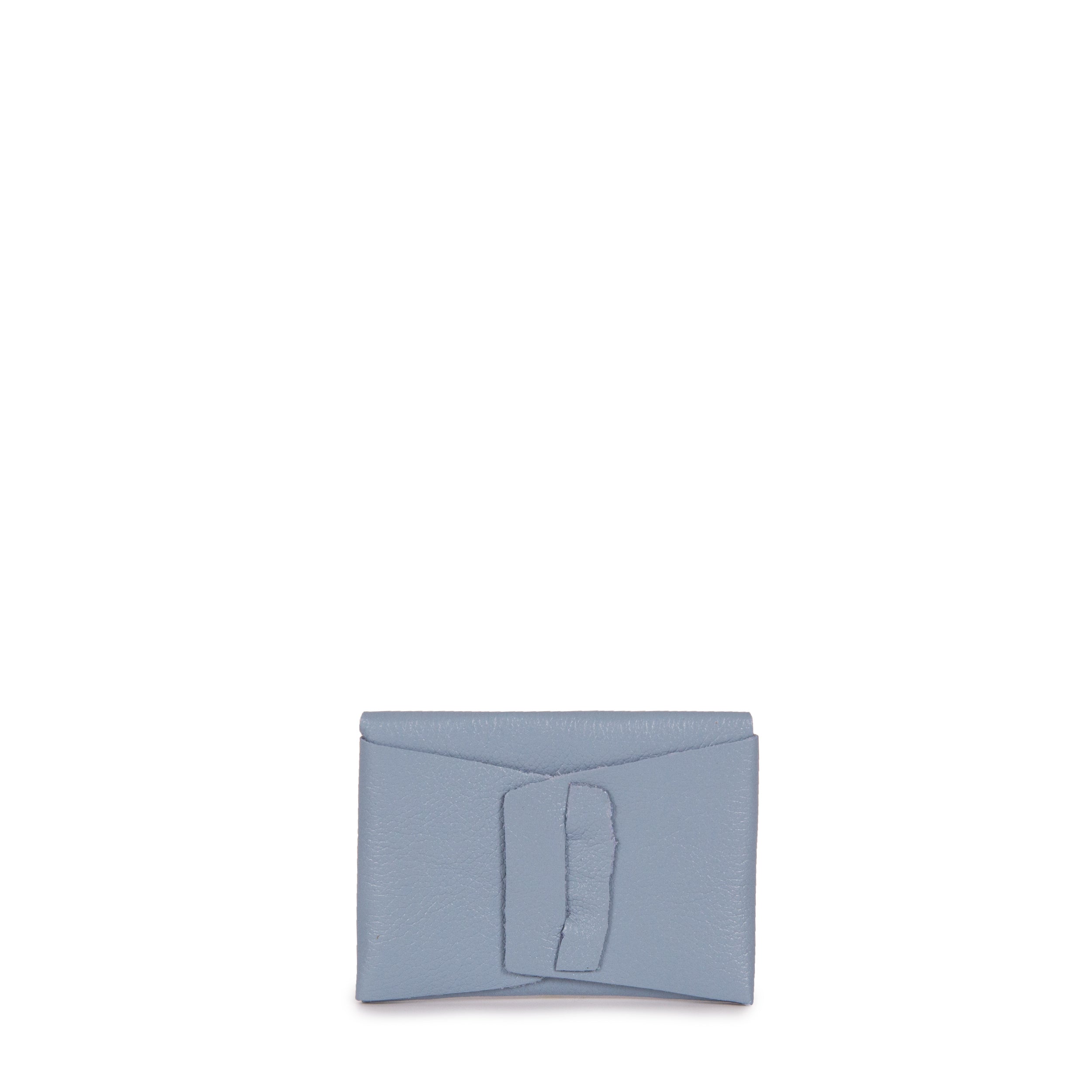 PORTA CARTAO DOBRA COURO ADÔ COR AZUL GLACIAL