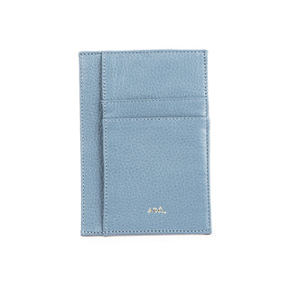 Porta Cartao Pocket Couro Adô Cor Azul Glacial