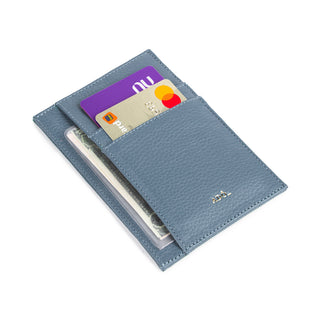 Porta Cartao Pocket Couro Adô Cor Azul Glacial