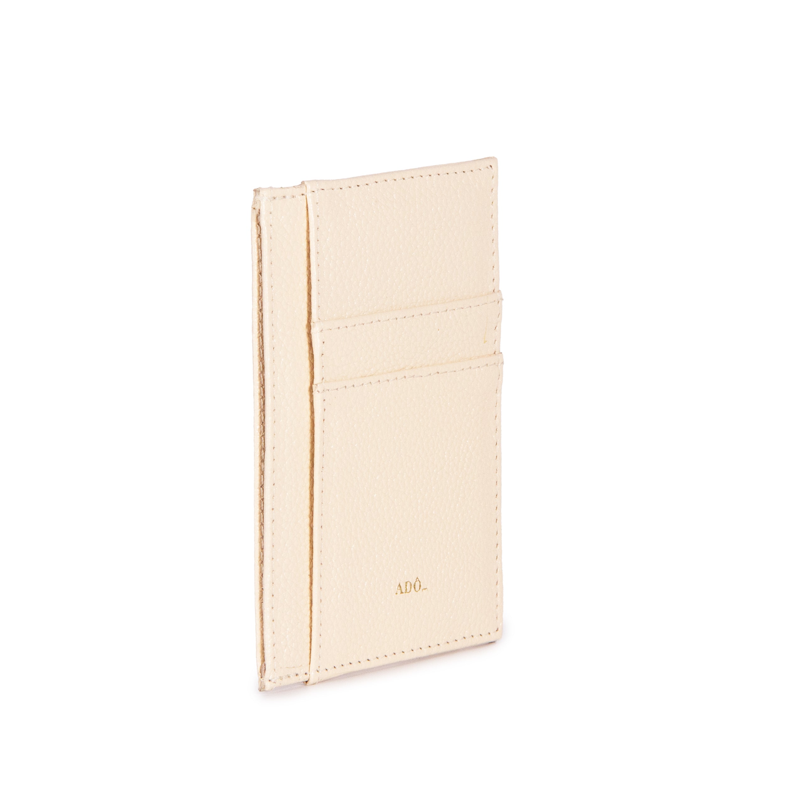 Porta Cartao Pocket Couro Adô Cor Creme Brulee