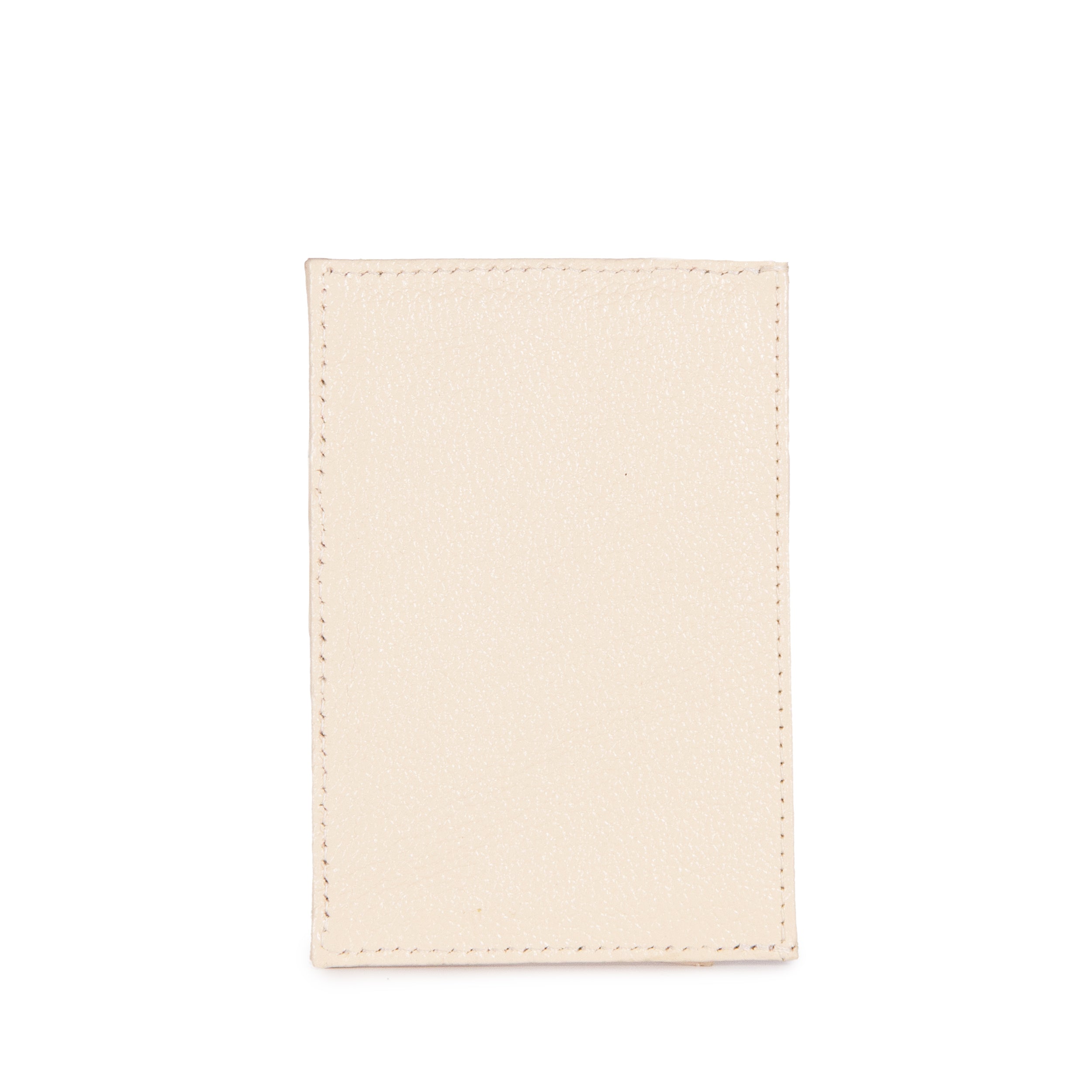 Porta Cartao Pocket Couro Adô Cor Creme Brulee