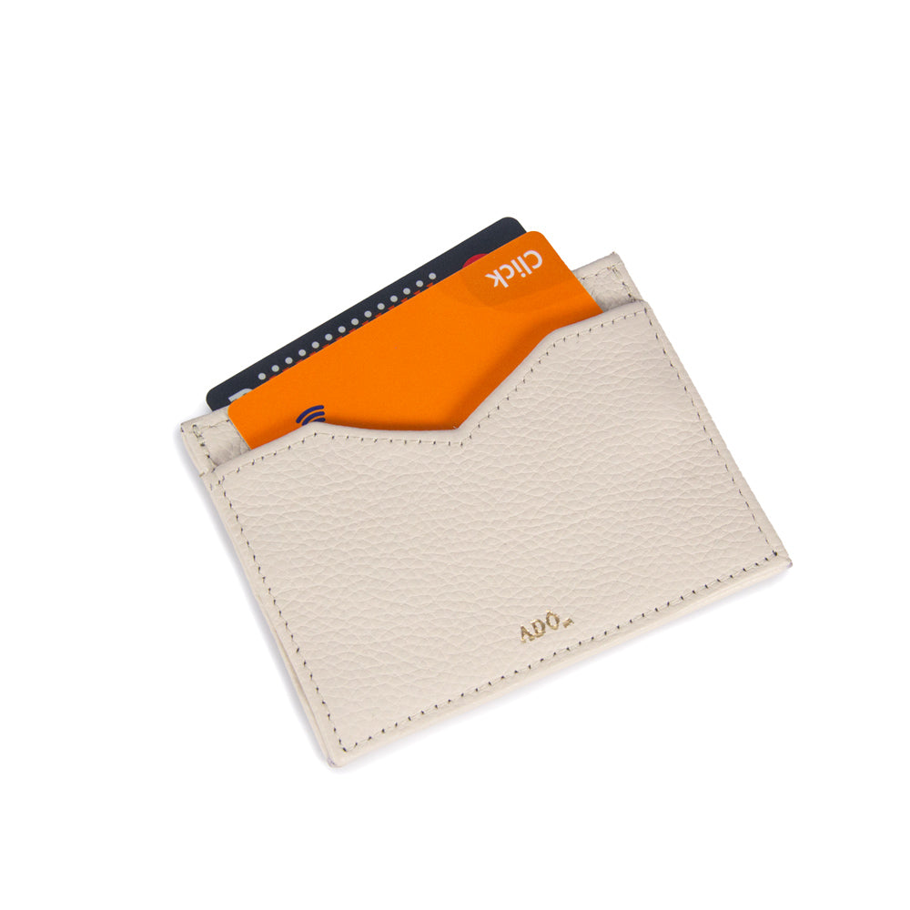 🎁 Porta Cartao Cla Couro Adô Cor Branco Latte (Discount)
