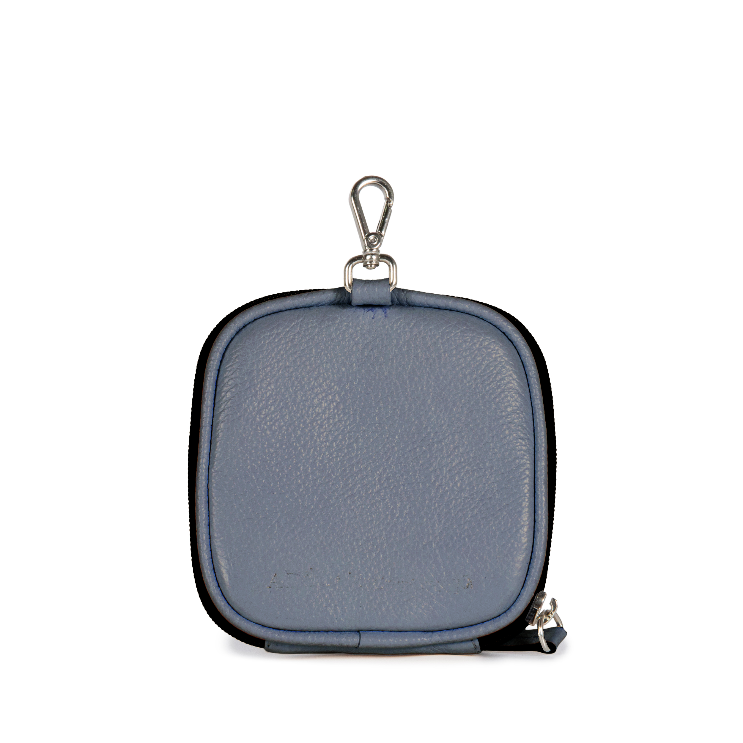 Bolsinha Mapa Collab Made in Beaga Couro Adô  Cor Azul Glacial