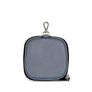 Bolsinha Mapa Collab Made in Beaga Couro Adô  Cor Azul Glacial