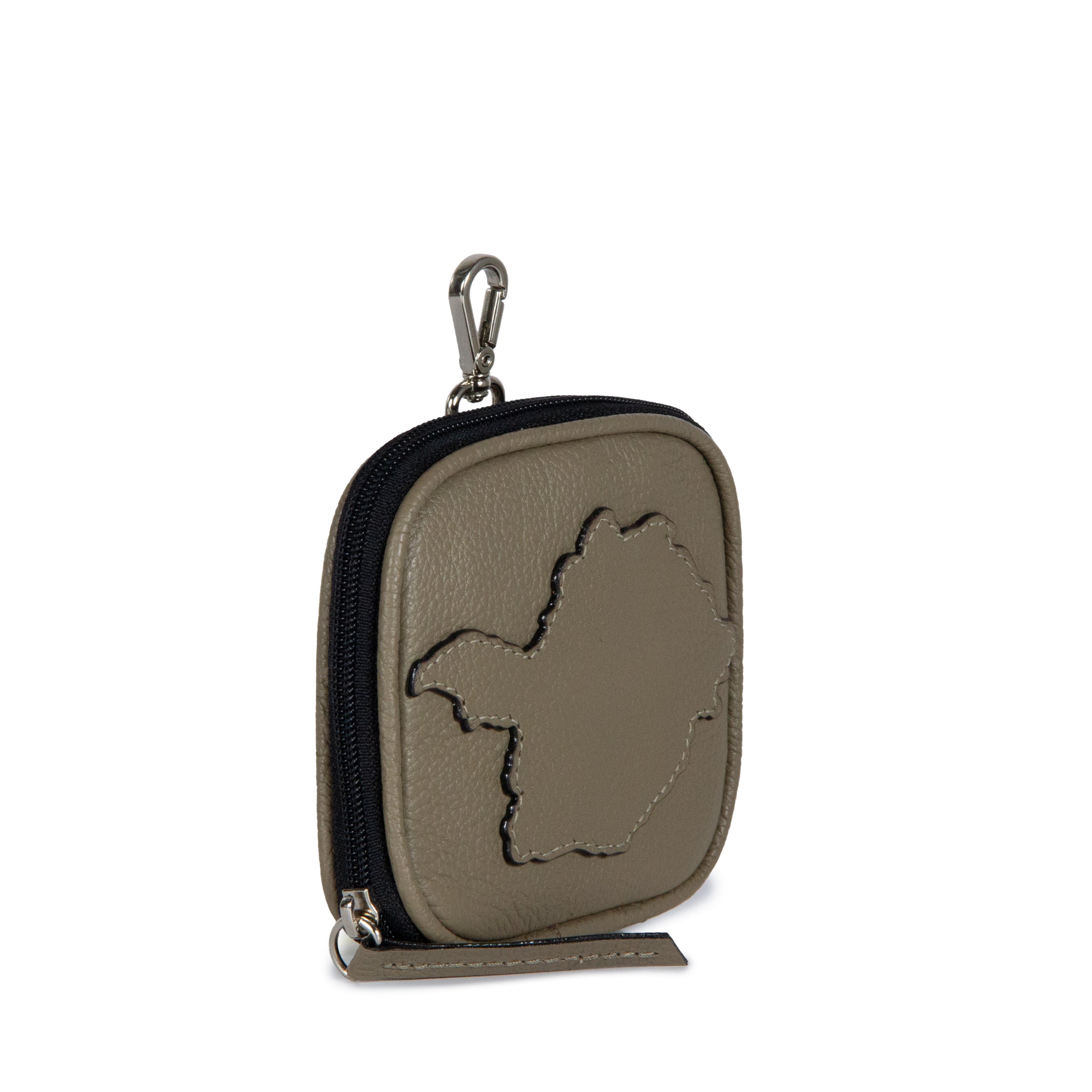 Bolsinha Mapa Collab Made in Beaga Couro Adô  Cor Cinza Fendi