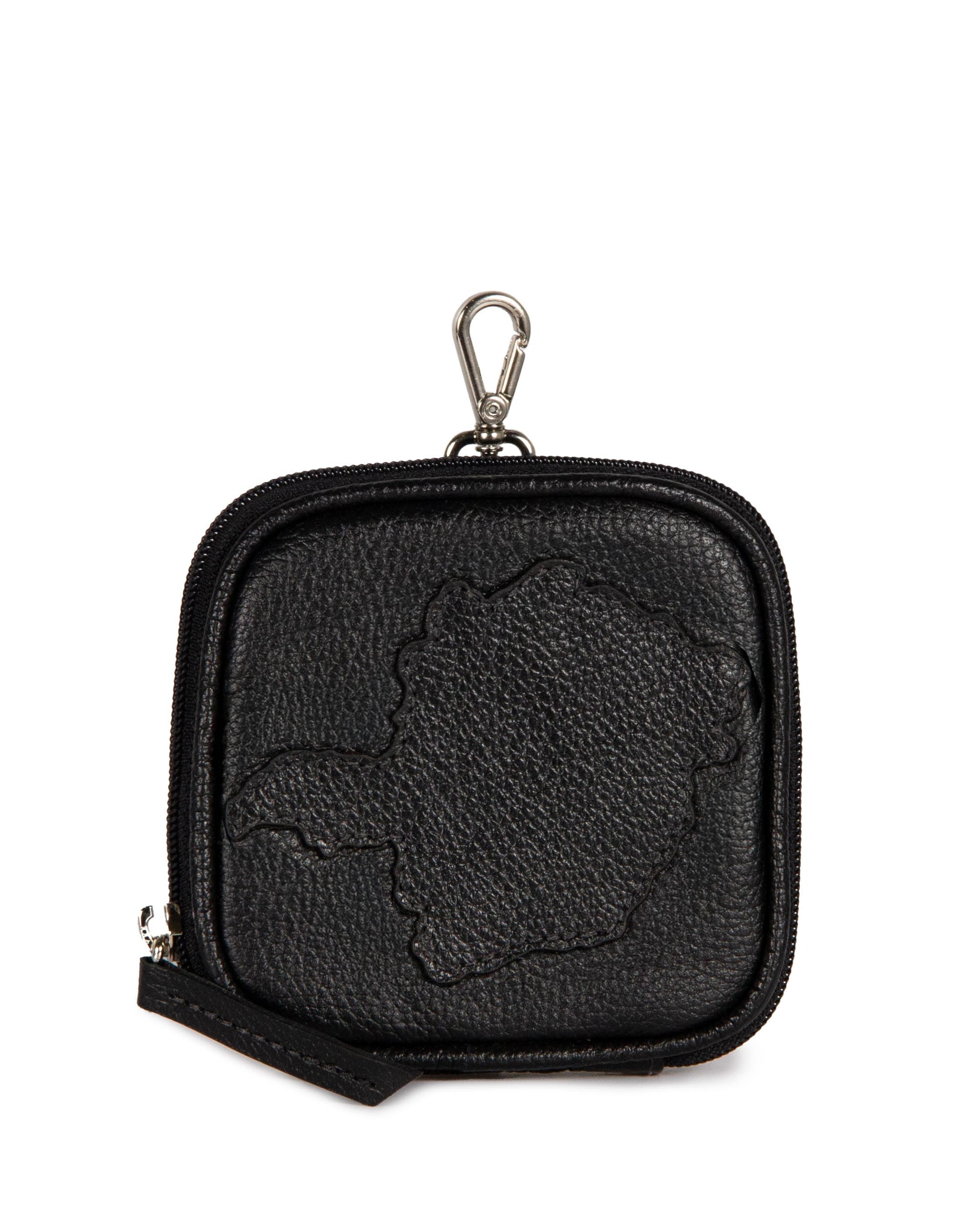 Bolsinha Mapa Collab Made in Beaga Couro Adô  Cor Preto